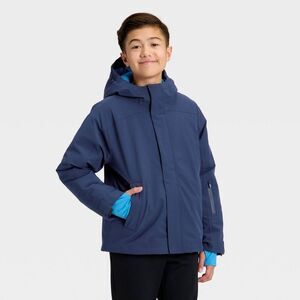 All In Motion - Kids' Hooded Snowsport Jacket - All In Motion Navy Navy Blue